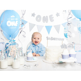 Διακοσμητικό Τούρτας 1st Birthday (ασημί)