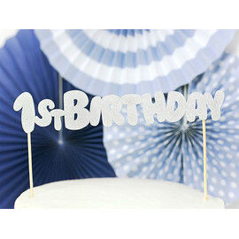 Διακοσμητικό Τούρτας 1st Birthday (ασημί)