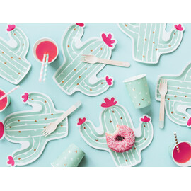 Χάρτινα Πιάτα Κάκτος (σετ 6 τεμαχίων)