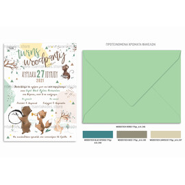 Προσκλητήριο Βάπτισης Για Δίδυμα Ζωάκια Του Δάσους TS288