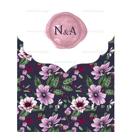Προσκλητήριο Γάμου Floral Spring Purple Bright