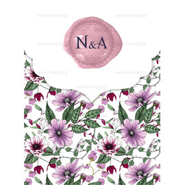 Προσκλητήριο Γάμου Floral Spring Purple Dark