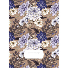 Προσκλητήριο Γάμου Floral Mocha n Blue Bright