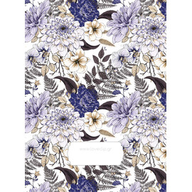 Προσκλητήριο Γάμου Floral Mocha n Blue Dark