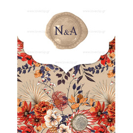 Προσκλητήριο Γάμου Floral Passion Bouquet Bright