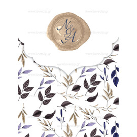 Προσκλητήριο Γάμου Floral Exotic Lilac Dark