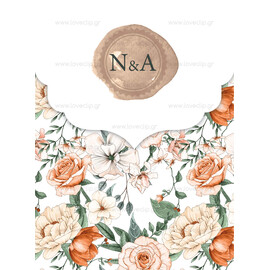 Προσκλητήριο Γάμου Floral Rose Boheme Bright