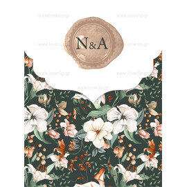 Προσκλητήριο Γάμου Floral Green Boheme Bright