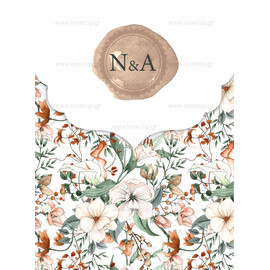 Προσκλητήριο Γάμου Floral Green Boheme Dark