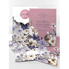 Προσκλητήριο Γάμου Floral Nood n Mood Dark