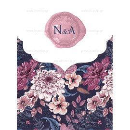 Προσκλητήριο Γάμου Floral Εxotic Blue Light