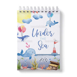 Παιδική Μπομπονιέρα Βάπτισης Μπλοκάκι Ζωγραφικής Με Θέμα Φάλαινα