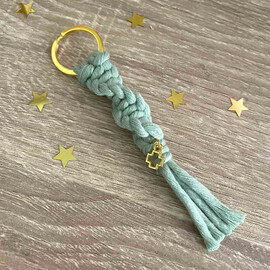 Μακραμέ Μαρτυρικά Βάπτισης Μπρελόκ Spiral Knot Aloe