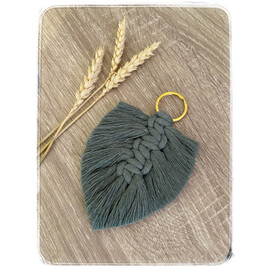 Μπομπονιέρα Βάπτισης Φύλλο Μακραμέ Μπρελόκ Laurel