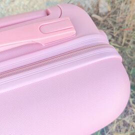 Βαλίτσα Βάπτισης Trolley Ροζ Ματ Σαγρέ