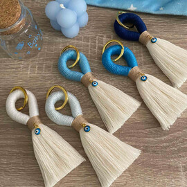 Κέρασμα Γέννας Για Αγόρι Μακραμέ Μπρελόκ Με Ματάκι