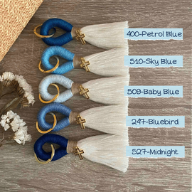 Μαρτυρικά Βάπτισης Μακραμέ Μπρελόκ Μπλε Αποχρώσεις