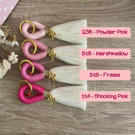 Μαρτυρικά Βάπτισης Μακραμέ Μπρελόκ Ροζ Αποχρώσεις