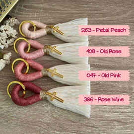 Μαρτυρικά Βάπτισης Μακραμέ Μπρελόκ Vintage Rose Αποχρώσεις