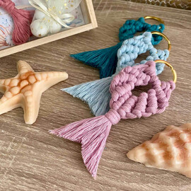 Μπομπονιέρα Βάπτισης Μακραμέ Μπρελόκ Ουρά Γοργόνας