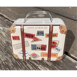 Μπομπονιέρα Βάπτισης Μεταλλικό Βαλιτσάκι Με Θέμα Ταξίδι M28