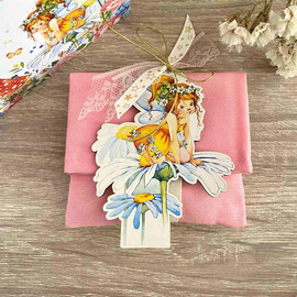 Μπομπονιέρα Βάπτισης Πουγκί Με Μαγνητάκι Νεράιδα