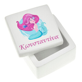 Μπομπονιέρα Γοργόνα Γύψινη Τετράγωνη Μπιζουτιέρα