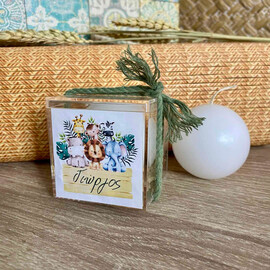 Μπομπονιέρα Κερί Σε Πλεξιγκλάς Κουτάκι Ζώα Της Ζούγκλας