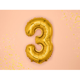 Μπαλόνι Αριθμός 3 Χρυσό 35 εκ.