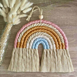 Διακοσμητικό Τοίχου Ουράνιο Τόξο Μακραμέ