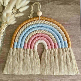 Διακοσμητικό Τοίχου Ουράνιο Τόξο Μακραμέ