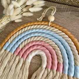 Διακοσμητικό Τοίχου Ουράνιο Τόξο Μακραμέ