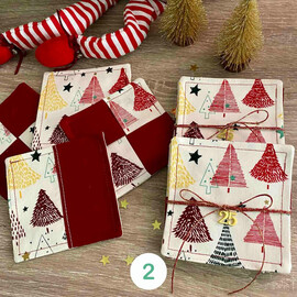 Χριστουγεννιάτικα Σουβέρ Υφασμάτινα Σετ 4 Τεμαχίων