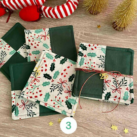 Χριστουγεννιάτικα Σουβέρ Υφασμάτινα Σετ 4 Τεμαχίων