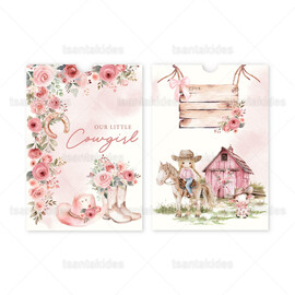 Προσκλητήριο Βάπτισης Για Κορίτσι Little Cowgirl TS1905