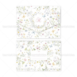 Προσκλητήριο Βάπτισης Για Κορίτσι Πεταλούδες Και Λουλούδια TS1913