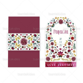 Προσκλητήριο Βάπτισης Για Κορίτσι Λουλούδια TS1916