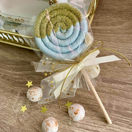 Κέρασμα Γέννας Μακραμέ Γλυφιτζούρι Με Γκλίτερ Αγόρι