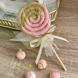 Κέρασμα Γέννας Μακραμέ Γλυφιτζούρι Με Γκλίτερ Κορίτσι