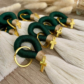 Μαρτυρικά Βάπτισης Μακραμέ Μπρελόκ Πράσινες Αποχρώσεις