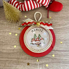 Προσωποποιημένο Χριστουγεννιάτικο Στολίδι Με Plexiglass Μπάλα
