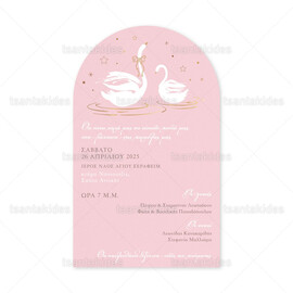 Προσκλητήριο Βάπτισης Για Κορίτσι Κύκνος TS1919