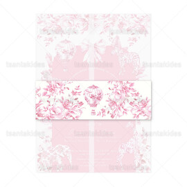 Προσκλητήριο Βάπτισης Για Κορίτσι Ζωάκια Ζούγκλας Ροζ TS1924