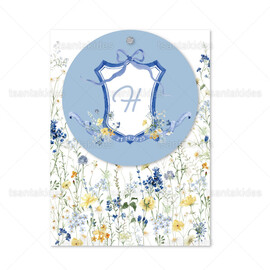 Προσκλητήριο Βάπτισης Για Αγόρι Λουλούδια 1933