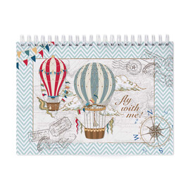 Παιδική Μπομπονιέρα Βάπτισης Μπλοκ Ζωγραφικής Μεγάλο Αερόστατο