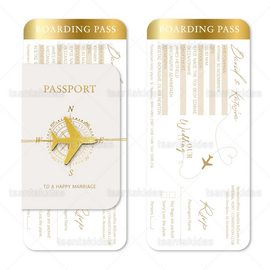 ΠΡΟΣΚΛΗΤΗΡΙΟ ΓΑΜΟΥ 7834 PASSPORT Travel Gold Wedding