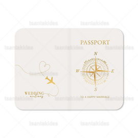 ΠΡΟΣΚΛΗΤΗΡΙΟ ΓΑΜΟΥ 7834 PASSPORT Travel Gold Wedding