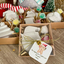 Χριστουγεννιάτικο Γύψινο Σετ Χειροτεχνίας με Πινέλο & Ακρυλικά Χρώματα