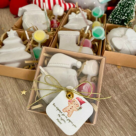 Χριστουγεννιάτικο Γύψινο Σετ Χειροτεχνίας με Πινέλο & Ακρυλικά Χρώματα