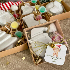 Χριστουγεννιάτικο Γύψινο Σετ Χειροτεχνίας με Πινέλο & Ακρυλικά Χρώματα